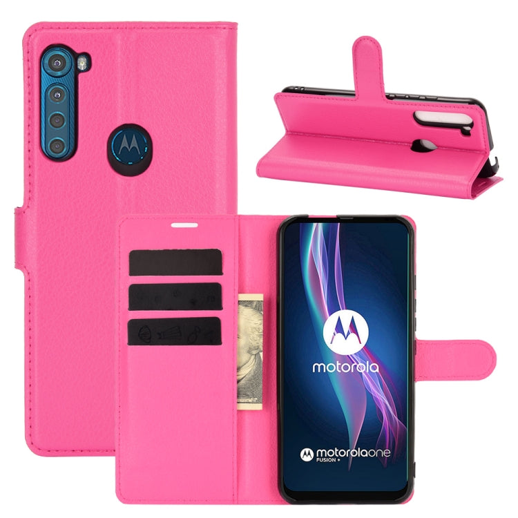 For Motorola One Fusion+ Litchi Texture Horizontal Flip Protective Case with Holder & Card Slots & Wallet