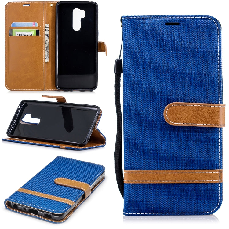 Color Matching Denim Texture Leather Case for LG G7, with Holder & Card Slots & Wallet & Lanyard