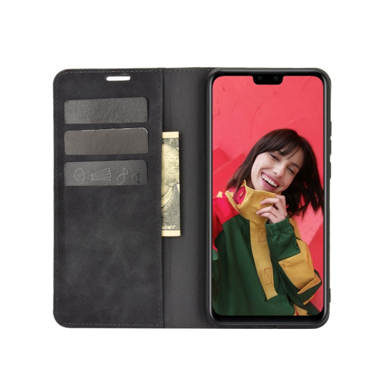 For Huawei Y8S  Retro-skin Business Magnetic Suction Leather Case with Holder & Card Slots & Wallet
