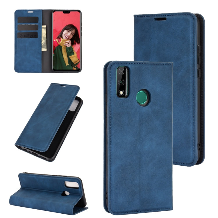 For Huawei Y8S  Retro-skin Business Magnetic Suction Leather Case with Holder & Card Slots & Wallet