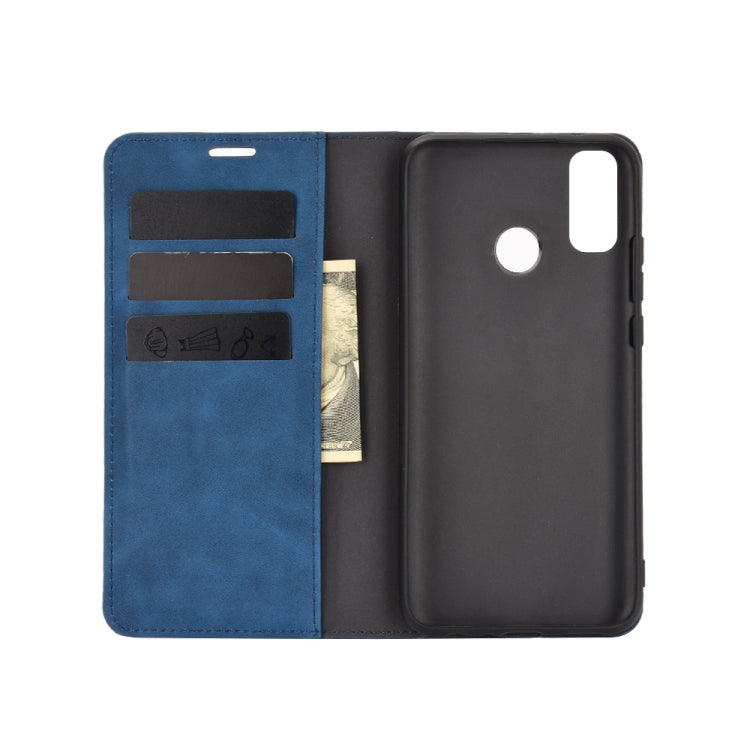 For Huawei Y8S  Retro-skin Business Magnetic Suction Leather Case with Holder & Card Slots & Wallet