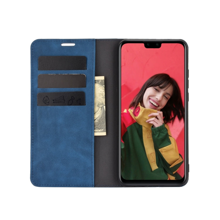 For Huawei Y8S  Retro-skin Business Magnetic Suction Leather Case with Holder & Card Slots & Wallet
