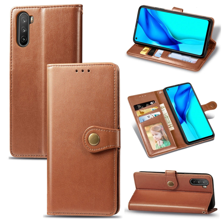 For Huawei Mate 40 Lite/Maimang 9 Solid Color Leather Buckle Phone Case with Lanyard & Photo Frame & Card Slot & Wallet & Stand Function