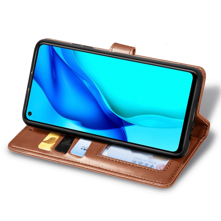 For Huawei Mate 40 Lite/Maimang 9 Solid Color Leather Buckle Phone Case with Lanyard & Photo Frame & Card Slot & Wallet & Stand Function