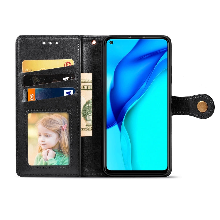 For Huawei Mate 40 Lite/Maimang 9 Solid Color Leather Buckle Phone Case with Lanyard & Photo Frame & Card Slot & Wallet & Stand Function