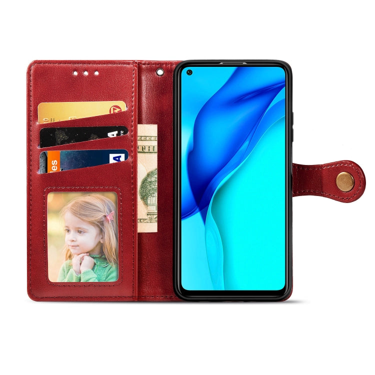 For Huawei Mate 40 Lite/Maimang 9 Solid Color Leather Buckle Phone Case with Lanyard & Photo Frame & Card Slot & Wallet & Stand Function