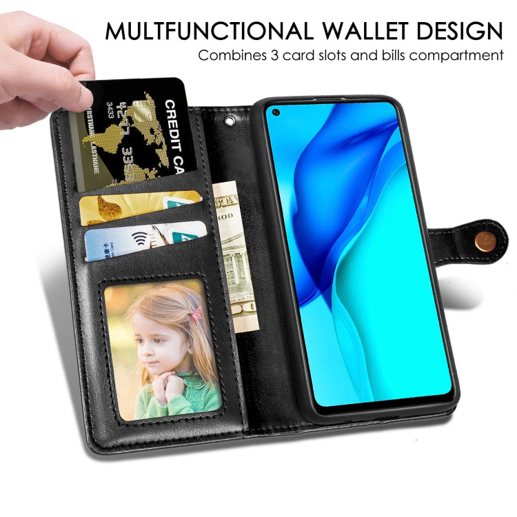 For Huawei Mate 40 Lite/Maimang 9 Solid Color Leather Buckle Phone Case with Lanyard & Photo Frame & Card Slot & Wallet & Stand Function