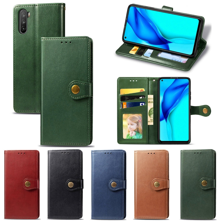 For Huawei Mate 40 Lite/Maimang 9 Solid Color Leather Buckle Phone Case with Lanyard & Photo Frame & Card Slot & Wallet & Stand Function