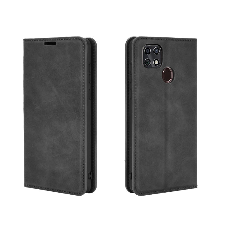 For ZTE Blade 10 Smart / Blade 20 Retro-skin Business Magnetic Suction Leather Case with Holder & Card Slots & Wallet