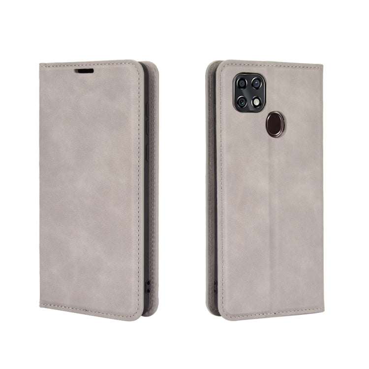 For ZTE Blade 10 Smart / Blade 20 Retro-skin Business Magnetic Suction Leather Case with Holder & Card Slots & Wallet