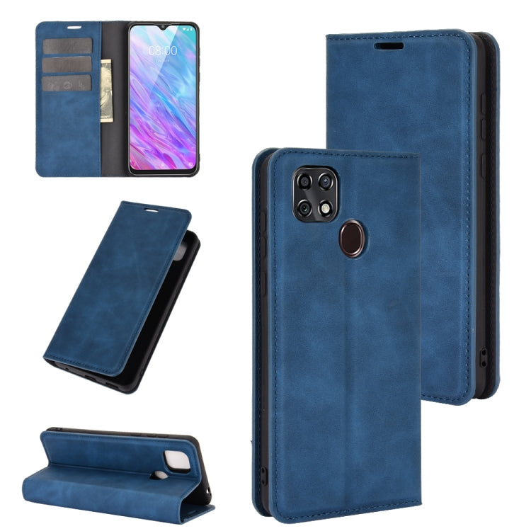 For ZTE Blade 10 Smart / Blade 20 Retro-skin Business Magnetic Suction Leather Case with Holder & Card Slots & Wallet
