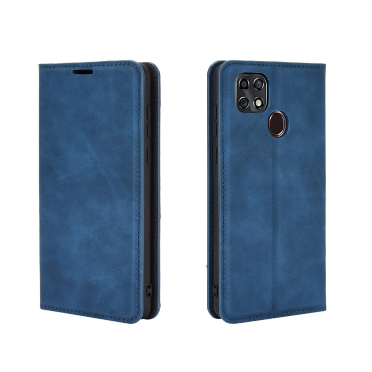 For ZTE Blade 10 Smart / Blade 20 Retro-skin Business Magnetic Suction Leather Case with Holder & Card Slots & Wallet
