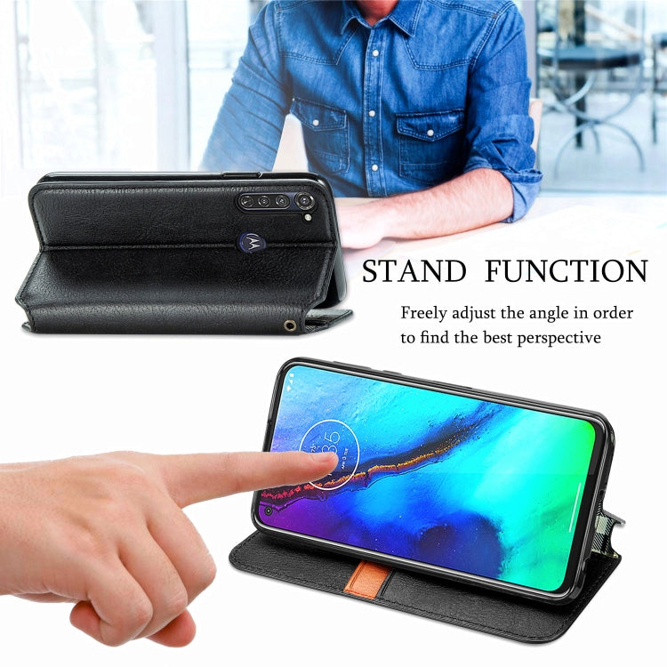 For Motorola Moto G Pro Cubic Grid Pressed Horizontal Flip Magnetic PU Leather Case with Holder & Card Slots & Wallet