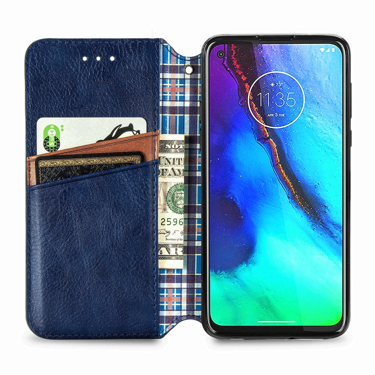 For Motorola Moto G Pro Cubic Grid Pressed Horizontal Flip Magnetic PU Leather Case with Holder & Card Slots & Wallet