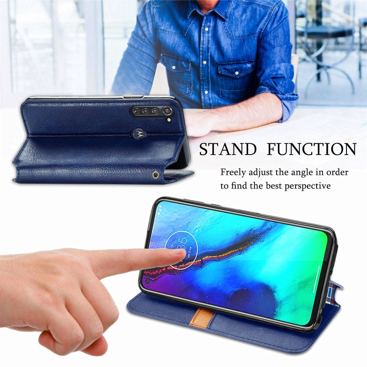 For Motorola Moto G Pro Cubic Grid Pressed Horizontal Flip Magnetic PU Leather Case with Holder & Card Slots & Wallet