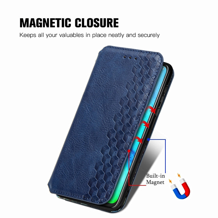 For Motorola Moto G Pro Cubic Grid Pressed Horizontal Flip Magnetic PU Leather Case with Holder & Card Slots & Wallet