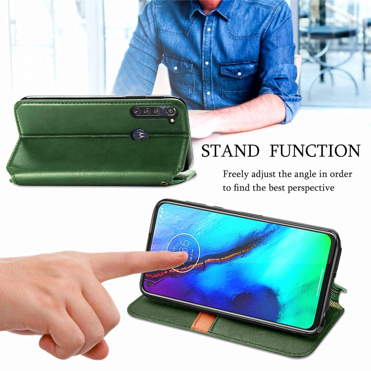 For Motorola Moto G Pro Cubic Grid Pressed Horizontal Flip Magnetic PU Leather Case with Holder & Card Slots & Wallet
