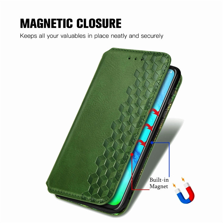 For Motorola Moto G Pro Cubic Grid Pressed Horizontal Flip Magnetic PU Leather Case with Holder & Card Slots & Wallet