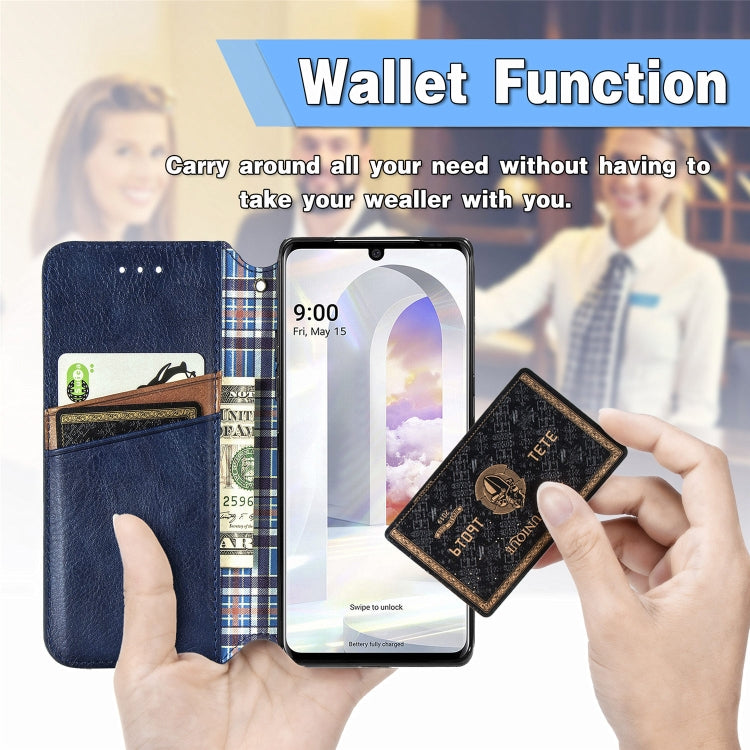 For Motorola Moto G Pro Cubic Grid Pressed Horizontal Flip Magnetic PU Leather Case with Holder & Card Slots & Wallet