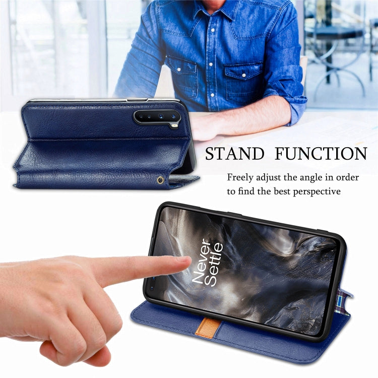 For One Plus Nord Cubic Grid Pressed Horizontal Flip Magnetic PU Leather Case with Holder & Card Slots & Wallet