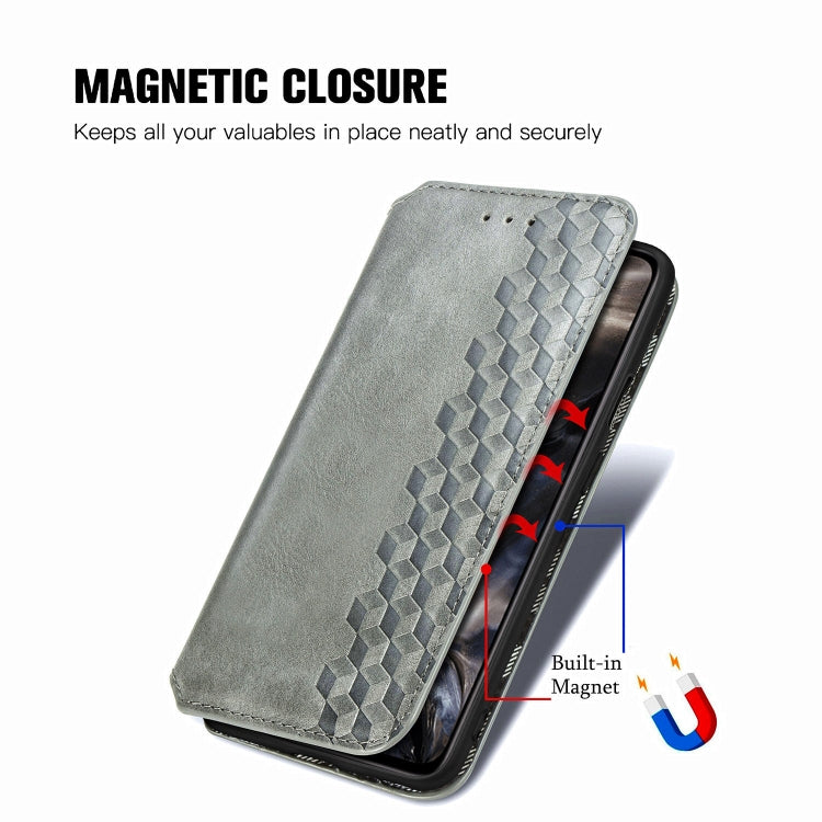 For One Plus Nord Cubic Grid Pressed Horizontal Flip Magnetic PU Leather Case with Holder & Card Slots & Wallet