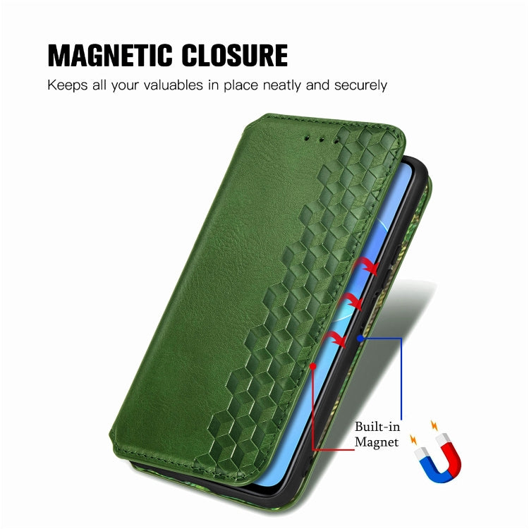 For Huawei Honor 30 Lite Cubic Grid Pressed Horizontal Flip Magnetic PU Leather Case with Holder & Card Slots & Wallet