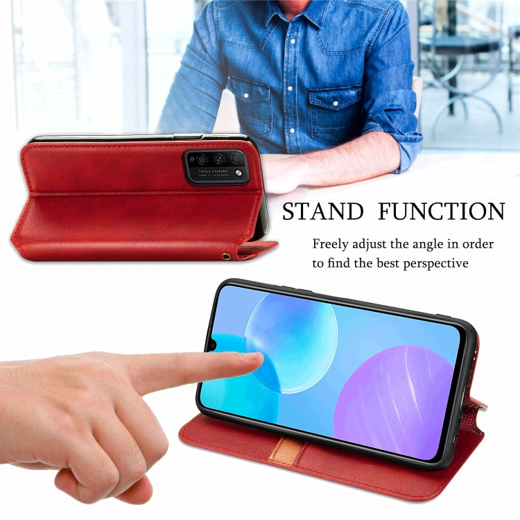 For Huawei Honor 30 Lite Cubic Grid Pressed Horizontal Flip Magnetic PU Leather Case with Holder & Card Slots & Wallet