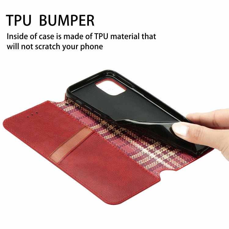 For Samsung Galaxy A01 Core Cubic Grid Pressed Horizontal Flip Magnetic PU Leather Case with Holder & Card Slots & Wallet