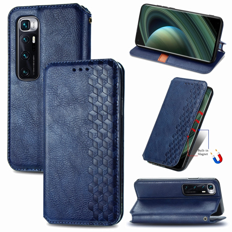 For Xiaomi Mi 10 Ultra Cubic Grid Pressed Horizontal Flip Magnetic PU Leather Case with Holder & Card Slots & Wallet