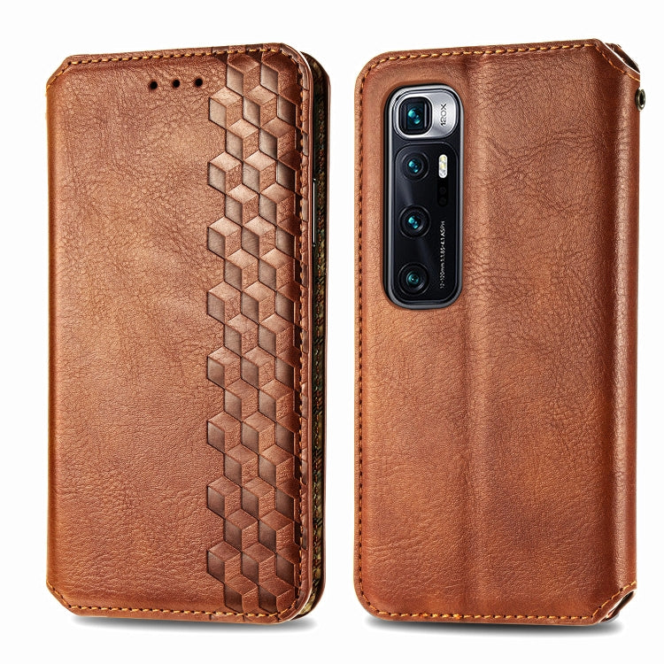 For Xiaomi Mi 10 Ultra Cubic Grid Pressed Horizontal Flip Magnetic PU Leather Case with Holder & Card Slots & Wallet