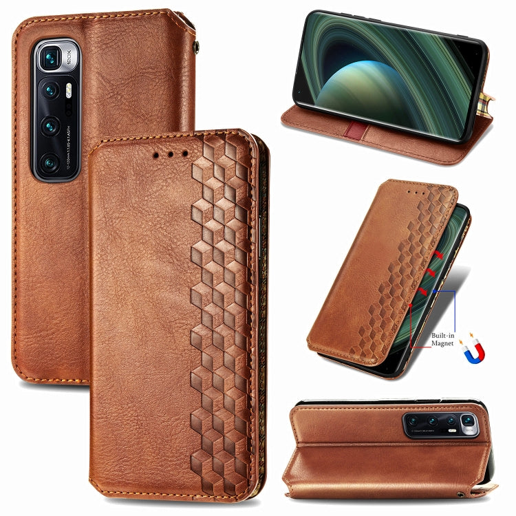 For Xiaomi Mi 10 Ultra Cubic Grid Pressed Horizontal Flip Magnetic PU Leather Case with Holder & Card Slots & Wallet