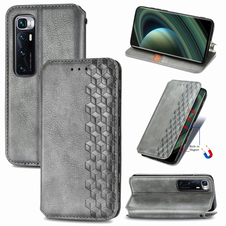 For Xiaomi Mi 10 Ultra Cubic Grid Pressed Horizontal Flip Magnetic PU Leather Case with Holder & Card Slots & Wallet
