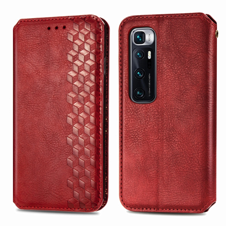 For Xiaomi Mi 10 Ultra Cubic Grid Pressed Horizontal Flip Magnetic PU Leather Case with Holder & Card Slots & Wallet