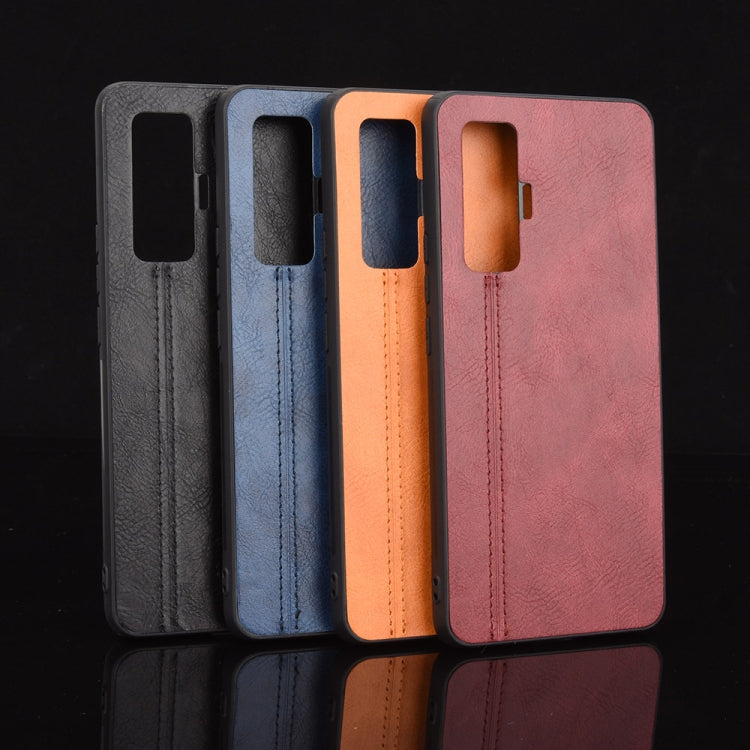 For Vivo iQOO 5 Pro 5G Shockproof Sewing Cow Pattern Skin PC + PU + TPU Case