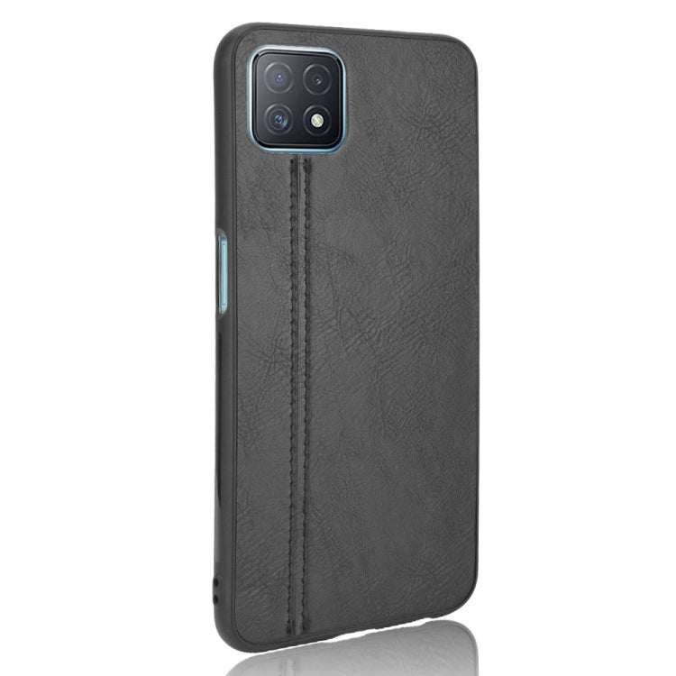 For OPPO A72 5G Shockproof Sewing Cow Pattern Skin PC + PU + TPU Case