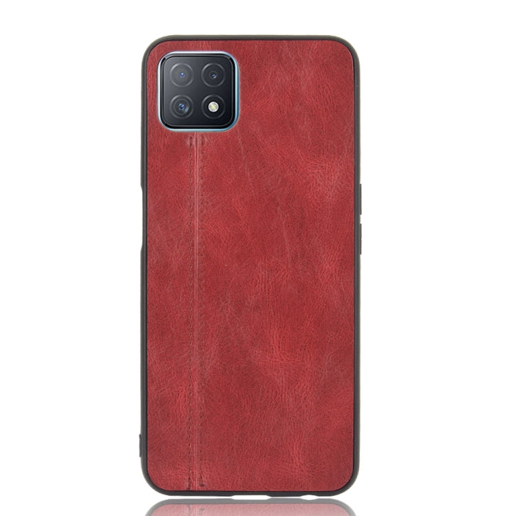 For OPPO A72 5G Shockproof Sewing Cow Pattern Skin PC + PU + TPU Case