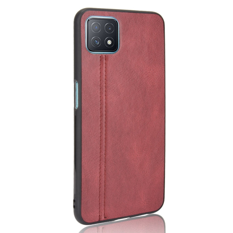 For OPPO A72 5G Shockproof Sewing Cow Pattern Skin PC + PU + TPU Case