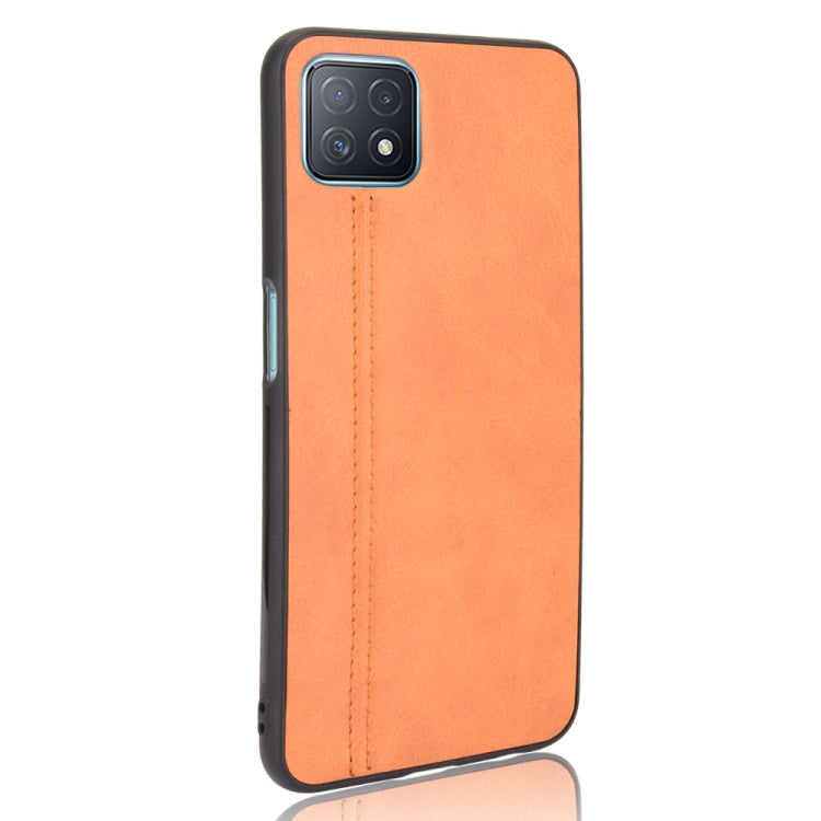 For OPPO A72 5G Shockproof Sewing Cow Pattern Skin PC + PU + TPU Case