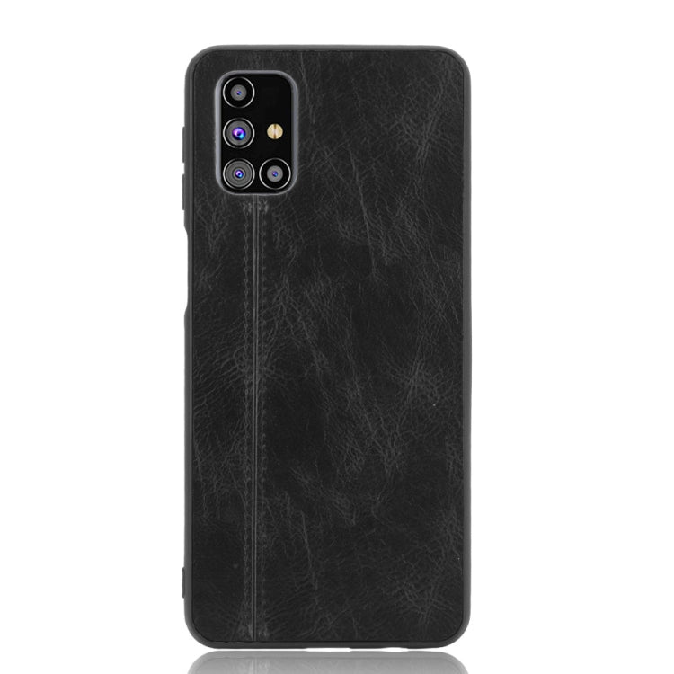 For Samsung Galaxy M31s Shockproof Sewing Cow Pattern Skin PC + PU + TPU Case
