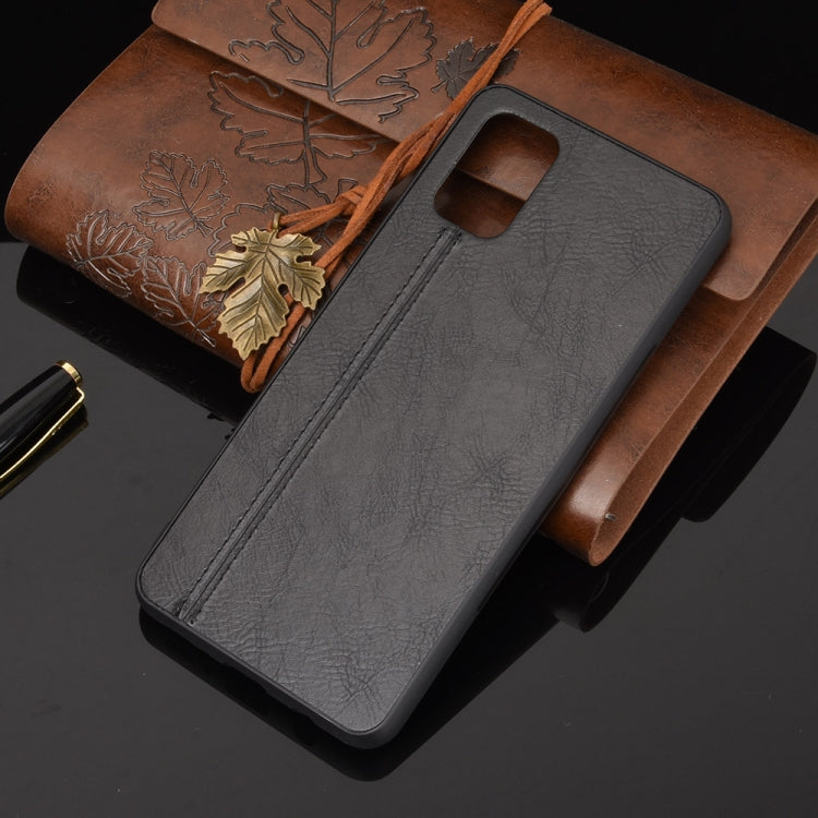 For Samsung Galaxy M31s Shockproof Sewing Cow Pattern Skin PC + PU + TPU Case