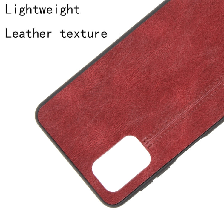 For Samsung Galaxy M31s Shockproof Sewing Cow Pattern Skin PC + PU + TPU Case