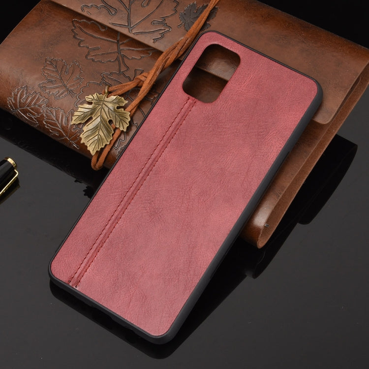 For Samsung Galaxy M31s Shockproof Sewing Cow Pattern Skin PC + PU + TPU Case