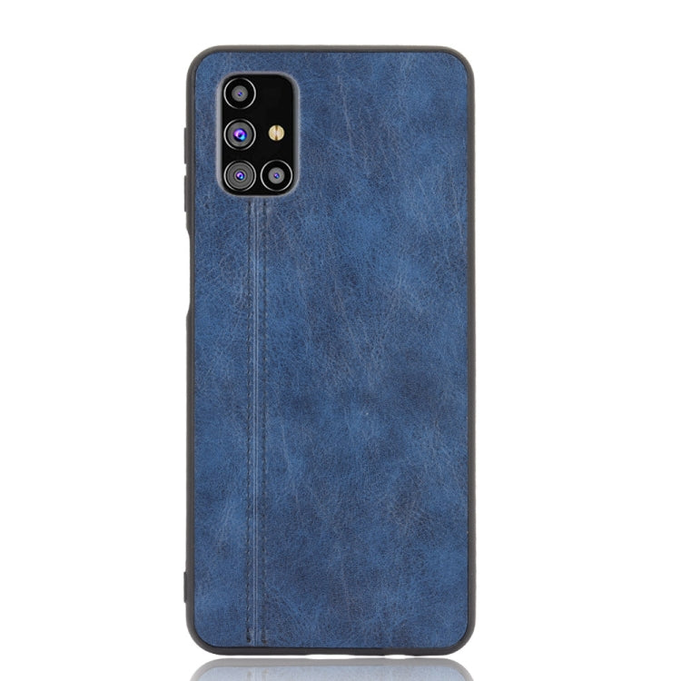 For Samsung Galaxy M31s Shockproof Sewing Cow Pattern Skin PC + PU + TPU Case