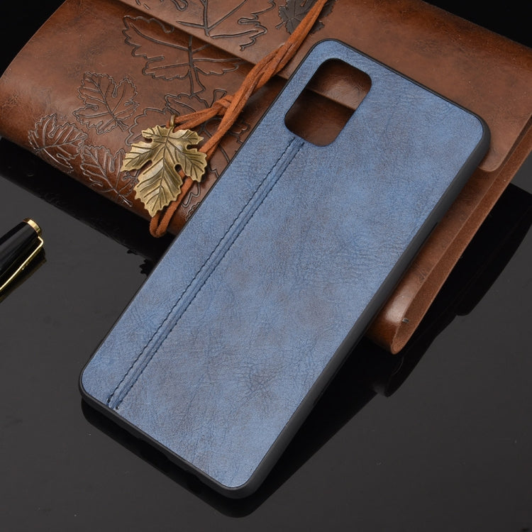 For Samsung Galaxy M31s Shockproof Sewing Cow Pattern Skin PC + PU + TPU Case