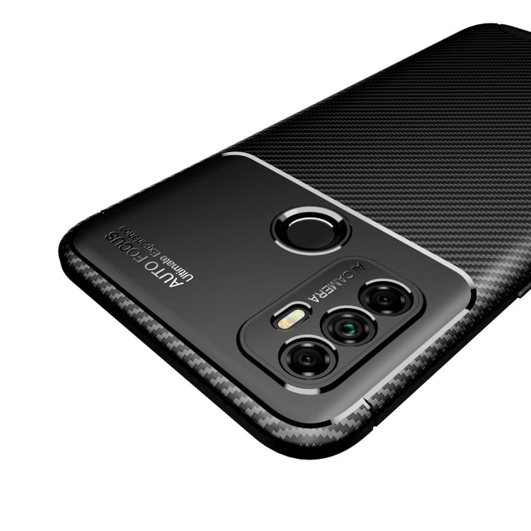 For OPPO A53 (2020) Carbon Fiber Texture Shockproof TPU Case(Brown)