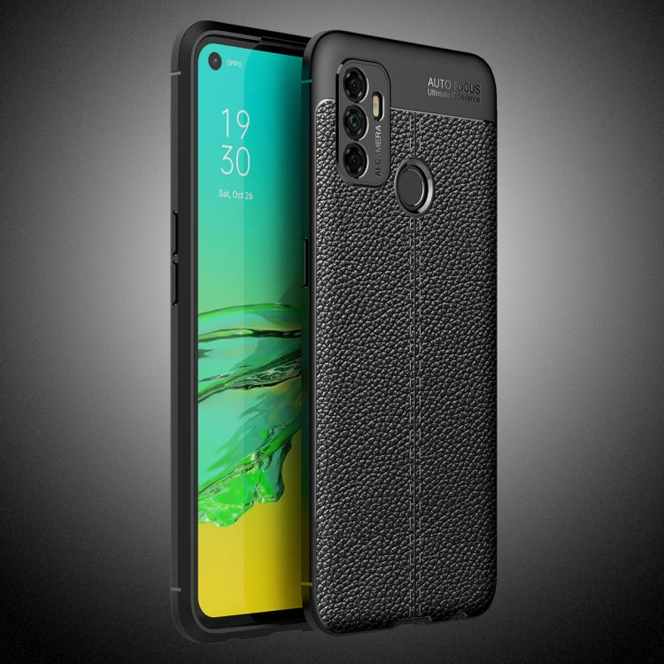 For OPPO A53 (2020) Litchi Texture TPU Shockproof Case