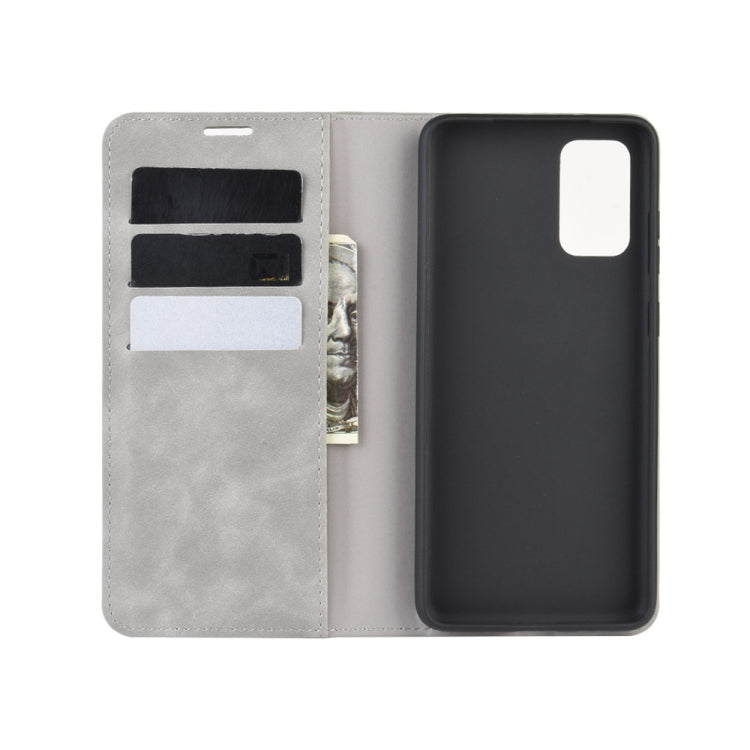 For Samsung Galaxy S20 FE 4G / 5G Retro-skin Business Magnetic Suction Leather Case with Holder & Card Slots & Wallet