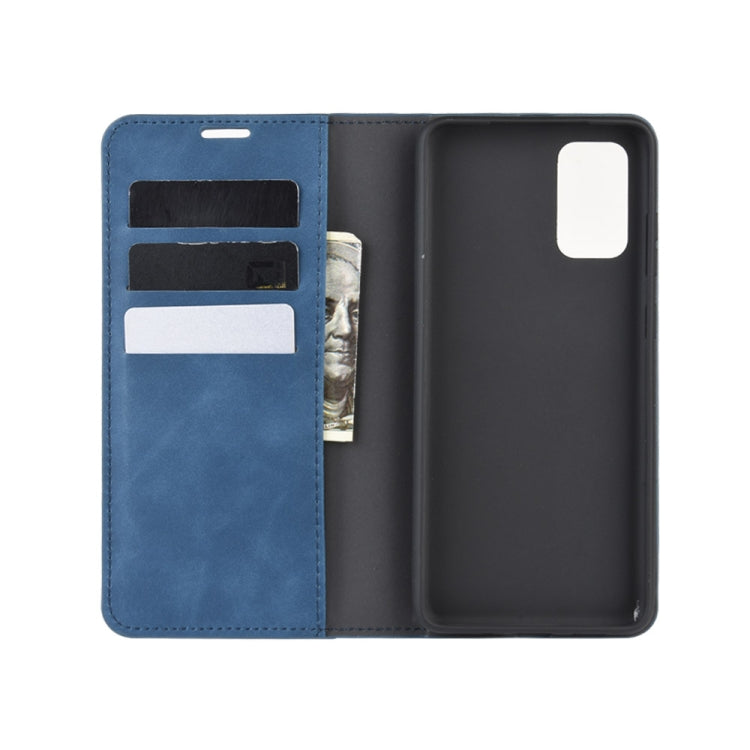 For Samsung Galaxy S20 FE 4G / 5G Retro-skin Business Magnetic Suction Leather Case with Holder & Card Slots & Wallet