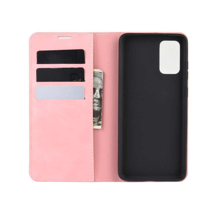 For Samsung Galaxy S20 FE 4G / 5G Retro-skin Business Magnetic Suction Leather Case with Holder & Card Slots & Wallet