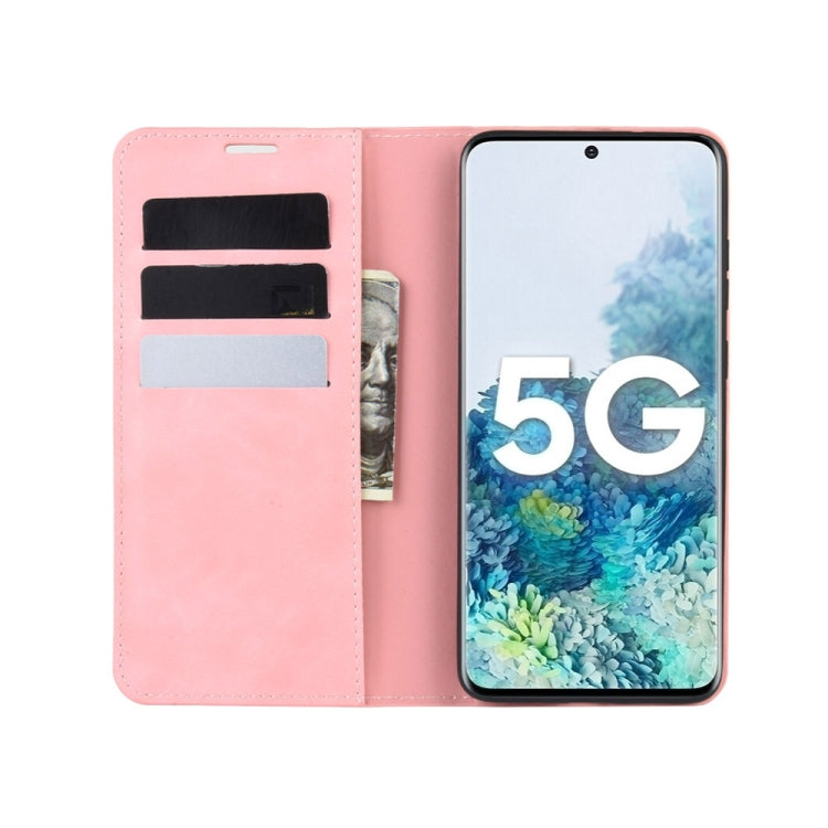 For Samsung Galaxy S20 FE 4G / 5G Retro-skin Business Magnetic Suction Leather Case with Holder & Card Slots & Wallet